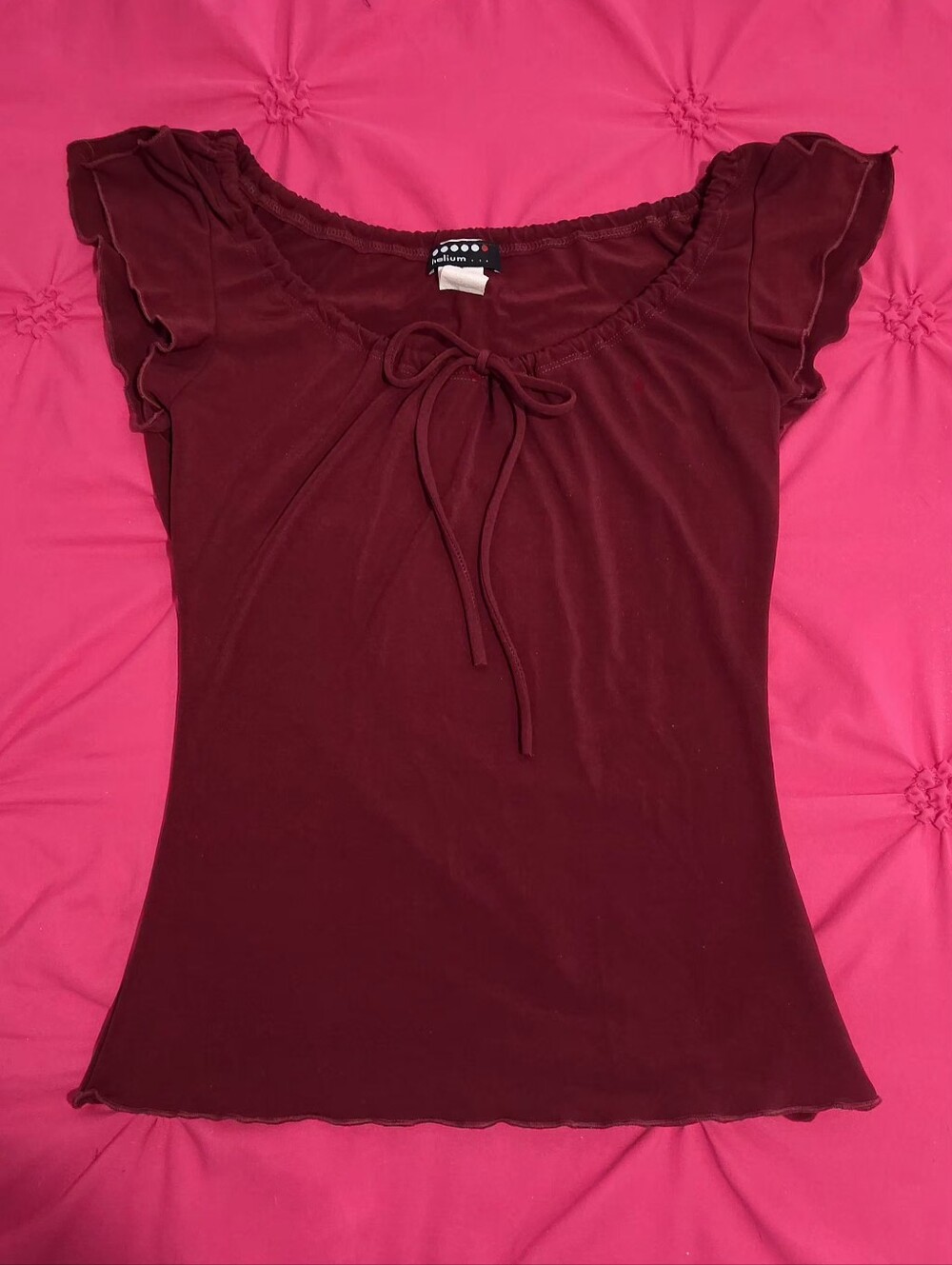 Vintage Y2K Era Helium Peasant- Style Baby Tee. Size: M